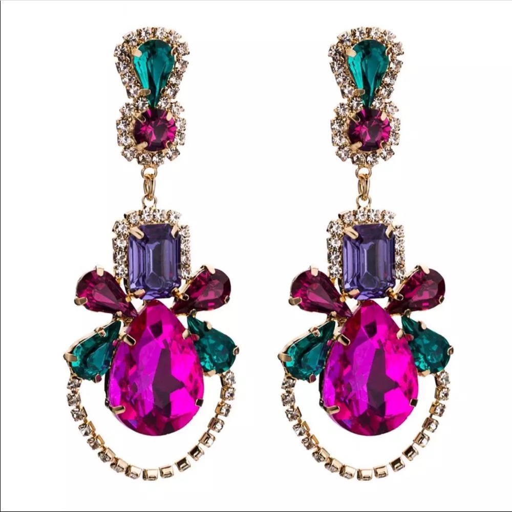 Women Earrings Boho Vintage Rhinestone